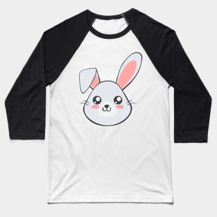 Cute Easter Bunny Face Graphic Baseball T-Shirt